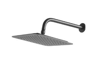 Photo 1 of (see all images) allen + roth Reign Matte Black Square Rain Shower Head
