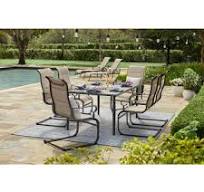 Photo 1 of **SEE NOTES**Hampton Bay
Glenridge Falls 7-Piece Metal Rectangle Outdoor Dining Set in Putty