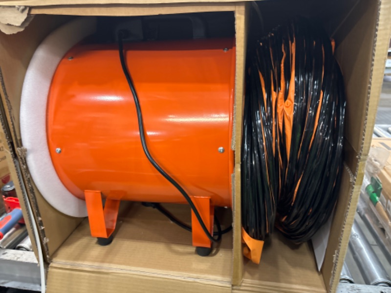 Photo 2 of 16 Inches Utility Blower Exhaust Fan with 32.8 FT Duct, 3300 r/min High Velocity Low Noise Extraction and Ventilation Fan with Duct Hose