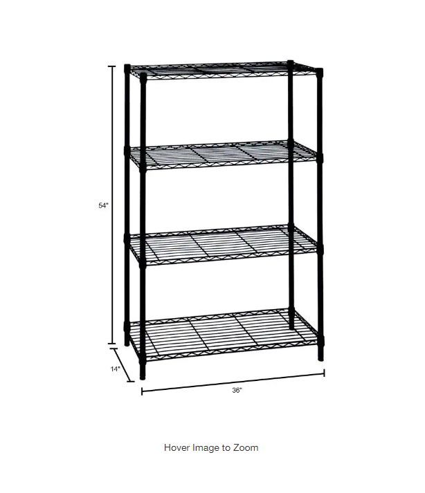 Photo 3 of (READ FULL POST) HDX 4-Tier Steel Wire Shelving Unit in Black (36 in. W x 54 in. H x 14 in. D)