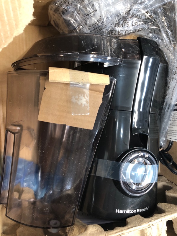 Photo 2 of **SEE NOTES** Hamilton Beach Juicer Machine, Big Mouth Large 3” Feed Chute for Whole Fruits and Vegetables, Easy to Clean, Centrifugal Extractor, BPA Free, 800W Motor, Black
