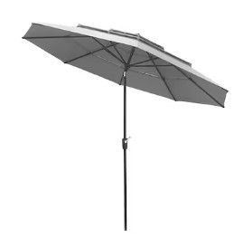 Photo 1 of **SEE NOTES** Origin 21 11-ft Aluminum Gray Auto-tilt Market Patio Umbrella
