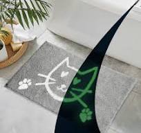 Photo 1 of  Bath Mat  grey cat washable glow in the dark 