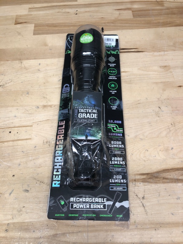 Photo 2 of ********Item charges fully; however, bulb needs to be replaced. Flashlight only provides about 50% of brightness.
********  *KODIAK Tactical Flashlight | Compact and Portable LED Flashlight Kiran 10000 Lumens | Durable and Rubber Coated Power Bank Flash L