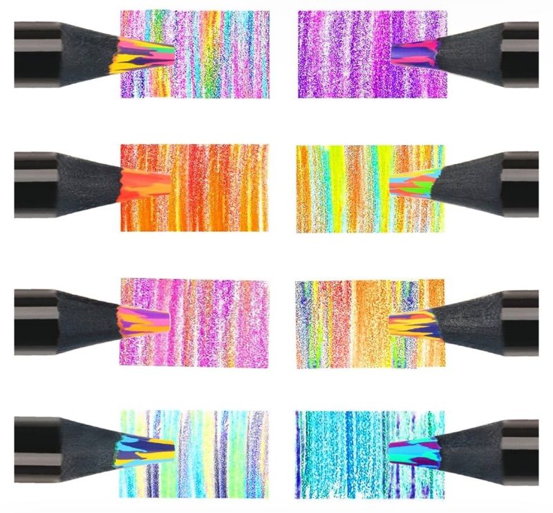 Photo 1 of 2 pack - ThEast Colored Pencils, 8 Multicolor, Magic Jumbo Pencils for Adult Coloring, Writing Instrument