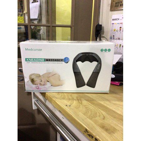 Photo 3 of Medcursor Neck Shoulder Massager with Heat, Electric Shiatsu Back Massage Device, Portable Deep Tissue 3D Kneading Pillow for Muscle Pain Relief, Home
