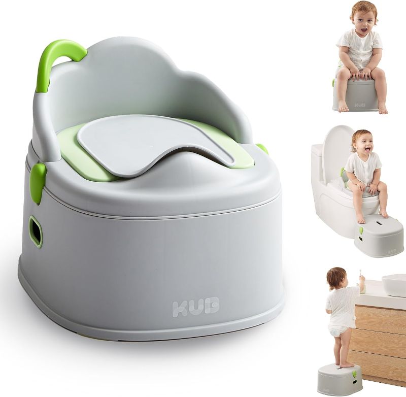 Photo 1 of 
KUB 3-in-1 Potty Training Toilet (Chair, Seat, Step Stool) - 9 CM Splash Guard, One-click Assembly, Easy to Clean - Versatile Toddler Potty Trainer for Boy...
Color:Gray