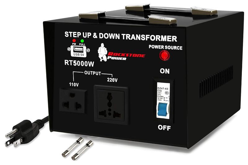 Photo 1 of 
ROCKSTONE POWER 5000 Watt Voltage Converter Transformer - Heavy Duty Step Up/Down AC 110V/120V/220V/240V Power Converter - Circuit Breaker Protection – DC...
Size:5000 Watt