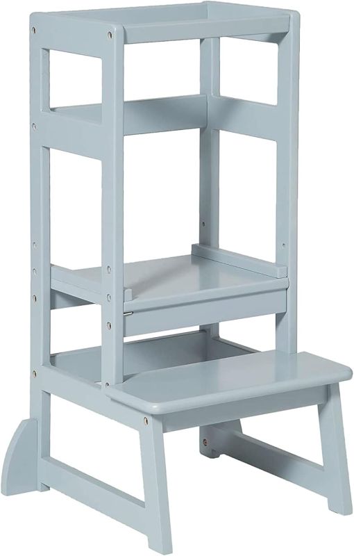 Photo 1 of 
SDADI Kids Kitchen Step Stool Holds up to 150 Pounds with Safety Rail, Wide Platform Design, 4 Anti Slip Strips for 18 to 36 Months Old, Gray
Color:Gray
