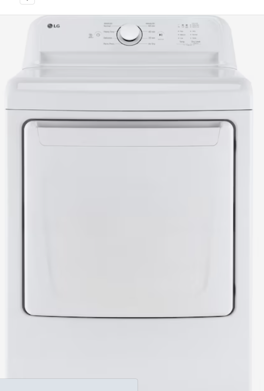 Photo 1 of LG 7.3-cu ft Electric Dryer (White) ENERGY STAR
