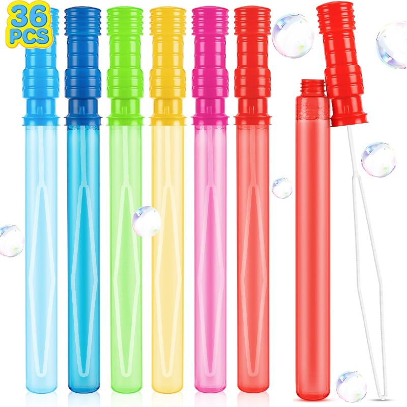 Photo 1 of Letapapa 36 Pack Bubble Wand, 14.96" Big Bubble Wand Bulk in 6 Colors, Summer Bubble Toys for Kids Party Favor Supplies, Indoor Outdoor Activity Use
