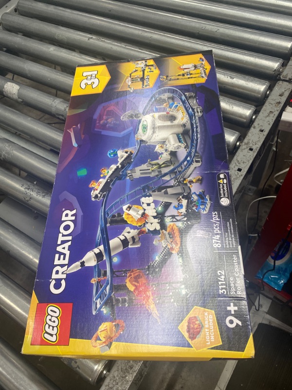 Photo 2 of LEGO Creator Space Roller Coaster 31142 3 in 1 Building Toy Set Featuring a Roller Coaster, Drop Tower, Carousel and 5 Minifigures, Rebuildable Amusement Park for Kids Ages 9+