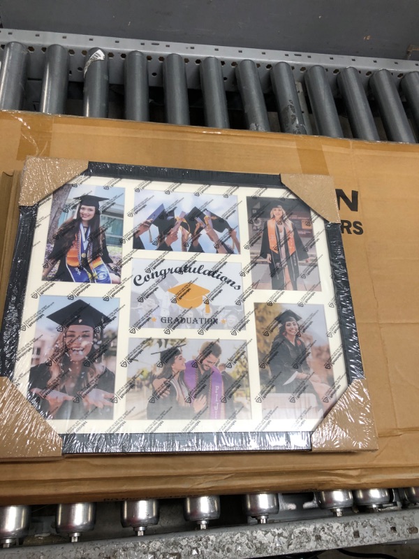 Photo 1 of (READ FULL POST) 4X6 Picture Frame Collage with 7 Openings Multi Graduation Photo Frame with Wall Hanging for Keepsake Gifts Black
