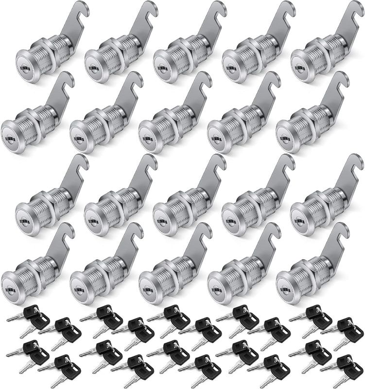 Photo 1 of ?Upgrade? Cabinet Cam Lock Set, 20 Pack Keyed Alike 30mm Cam Locks Secure Your File Cabinet and Drawer, RV Door, Mailbox,Tool Box, Drawer and More-?Finish Zinc Alloy? (20)
