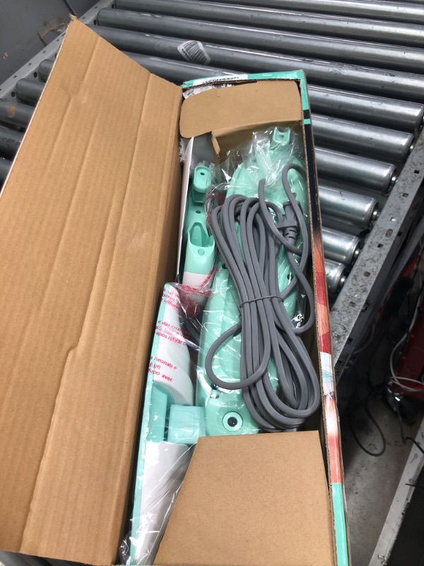 Photo 2 of ***USED GOOD CONDITION***Shark S1000 Steam Mop with 2 Dirt Grip Pads, Lightweight, Safe for all Sealed Hard Floors like Tile, Hardwood, Stone, Laminate, Vinyl & More, Machine Washable, Removable Water Tank, White/Seafoam