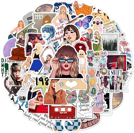 Photo 1 of 50pcs Taylors Popular Singer Sticker for Womens, Vinyl Waterproof Music Stickers for Water Bottle Laptop Guitar Skateboard, Gifts for Adults Kids Boys Girls