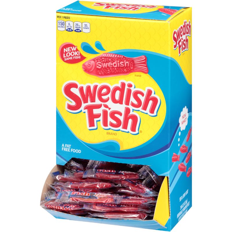 Photo 1 of   SWEDISH FISH Soft & Chewy Candy are fun soft and chewy fish-shaped candy with an unforgettable fruity flavor making them perfect for gatherings parties gifts or sharing with friends.