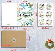 Photo 2 of Soulbytes Christmas Cards, 24pcs Holiday Greeting Cards with Envelopes and Stickers, Cartoon Xmas Card, Happy New Year Card for Friends and Family.