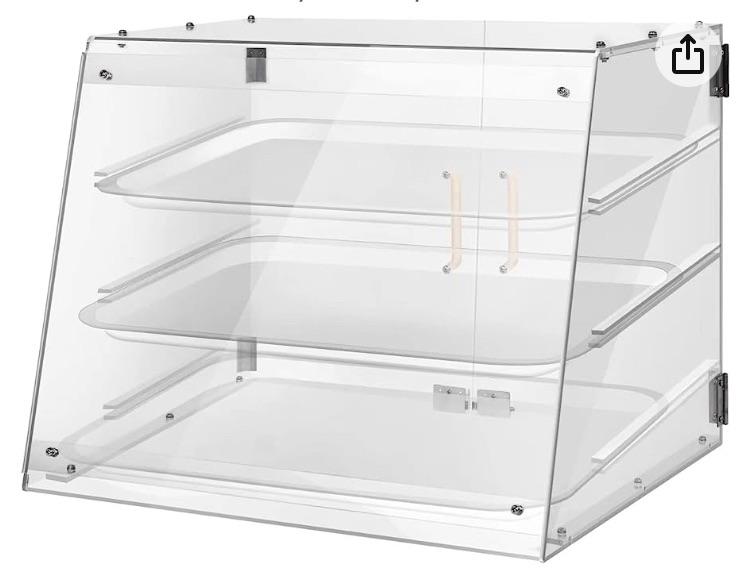 Photo 1 of 3 Tray Commercial Countertop Bakery Display Case with Rear Doors - 21" x 17 3/4" x 16 1/2"