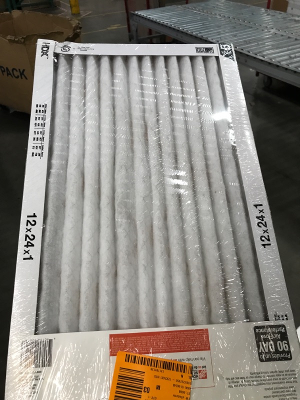 Photo 2 of 12 in. x 24 in. x 1 in. Standard Pleated Air Filter FPR 5 (3-Pack)