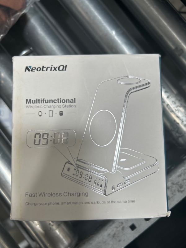 Photo 3 of NeotrixQI Wireless Charging Station for Apple Multiple Devices, 3 in 1 Wireless Charger with Clock for iPhone 15 Pro Max/15 Pro/15/15 Plus/14 Pro
