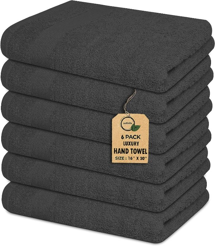 Photo 1 of (READ FULL POST) 2 Luxury Hand Towels - Highly Absorbent and Ultra Soft 16" x 30" inches (Grey)