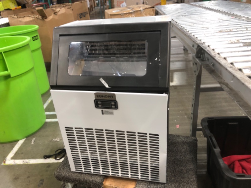 Photo 2 of EUHOMY Commercial Ice Maker Machine, 100lbs/24H Stainless Steel Under Counter ice Machine with 33lbs Ice Storage Capacity, Freestanding Ice Maker.
