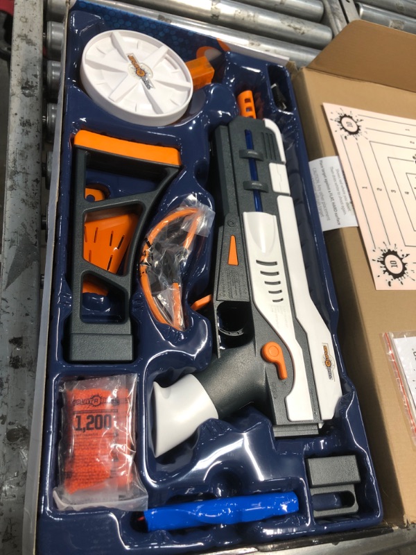 Photo 1 of SplatRball SRB1200 Full Auto Rechargeable Battery Powered Water Bead Gel Ball Blaster Kit. Splatter Ball Gun. Splat R Ball Electric Water Gel Blaster able to Shoot 11 Rounds per Second!