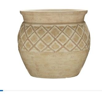 Photo 3 of allen + roth Round 15-in W x 12.5-in H Off-white Mixed/Composite Traditional Indoor/Outdoor Planter