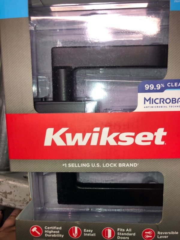 Photo 2 of Kwikset Halifax Matte Black Bed and Bath Lever Right or Left Handed