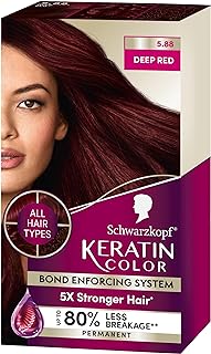 Photo 1 of 2 Pack Schwarzkopf Keratin Color Permanent Hair Color, 5.88 Deep Red, 1 Application - Professionally Inspired Permanent Hair Dye, for up to 80% Less Breakage vs Untreated Hair and up to 100% Gray Coverage
