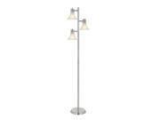 Photo 1 of 64-1/2 in. Brushed Nickel Floor Lamp with 3 Plastic Bell Shades
