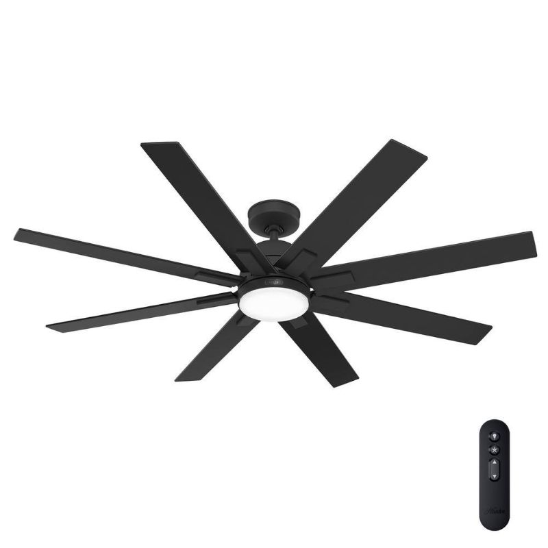 Photo 1 of Windsail 60 in. Integrated LED Indoor/Outdoor Matte Black Ceiling Fan with Remote Included
