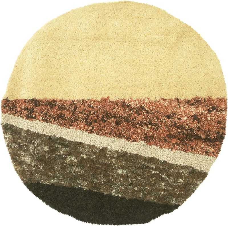 Photo 1 of Bloomingville 28" Round Hand-Tufted Wool & Cotton Blend Décor Wall Hanging, Brown
