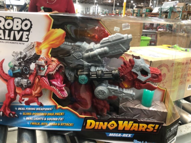 Photo 2 of Robo Alive Dino Wars Mega-Rex by ZURU Dinosaur Battle Realistic Walking T-Rex with Armor and Battling Weapons Toys