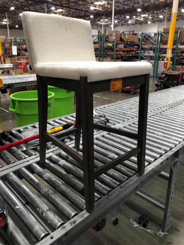 Photo 1 of 
Nathan James
Gracie 24 in. Modern Counter Height Wood Bar Stool w/ Back, Textured Linen Upholstery, Cream Boucle/Dark Brown