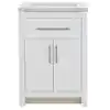 Photo 1 of **Parts Only** Home Decorators Collection
Clady 25 in. W x 19 in. D x 35 in. H Single Sink Freestanding Bath Vanity in White with Silver Ash Cultured Marble Top