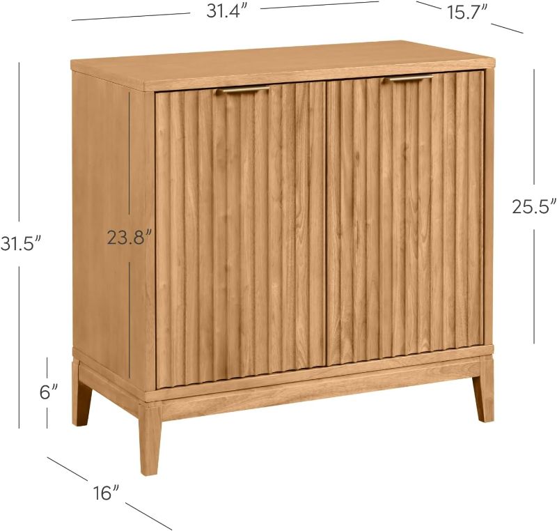 Photo 4 of (READ FULL POST) Nathan James - Jasper 31 in. Warm Pine Modern Wood Sideboard Accent Storage Cabinet with Doors, for Kitchen, Living or Dining Room