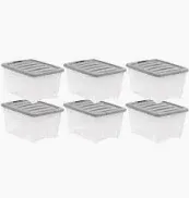 Photo 1 of 35 qt plastic storage bin w lids and latches amazon basics 6 pack 