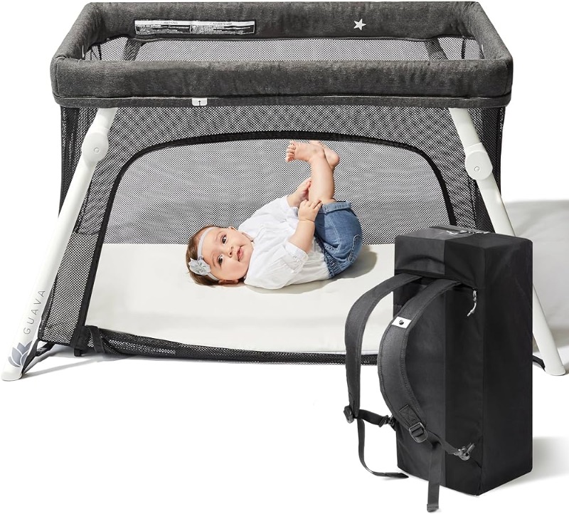 Photo 1 of ***DAMAGED - SCUFFED AND SCRAPED - MIGHT BE MISSING PARTS***
Guava Lotus Travel Crib with Lightweight Backpack Design | Certified Baby Safe Portable Crib | Folding Play Yard with Comfy Mattress for Babies & Toddlers | Compact Baby Travel Bed