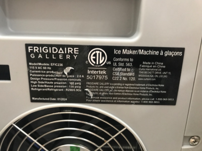 Photo 2 of **READ NOTES** Frigidaire, Countertop Artisanal Sphere Ice Machine, Transparent Window, Gourmet Ice Maker, 84 Sphere per Day Capacity, Auto Self Cleaning Ice Making Machine - 16.75"D x 11.75"W x 20.25"H (Grey) Grey- SPHERE ARTISANAL ICE Maker