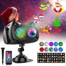 Photo 1 of Christmas Projector Lights Outdoor,Christmas Light Projector Outdoor with 18 HD Effects 3D Ocean Wave&Patterns,Waterproof Christmas Lights Outdoor Projector with Timer,Holiday Projector Lights Outdoor Black