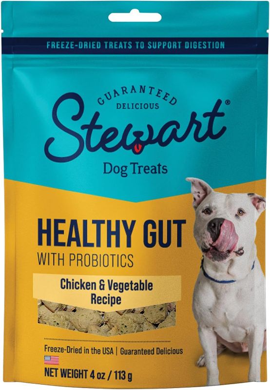 Photo 1 of *(Best By 07/11/2024)* Stewart Freeze Dried Dog Treats Healthy Gut, 4 oz