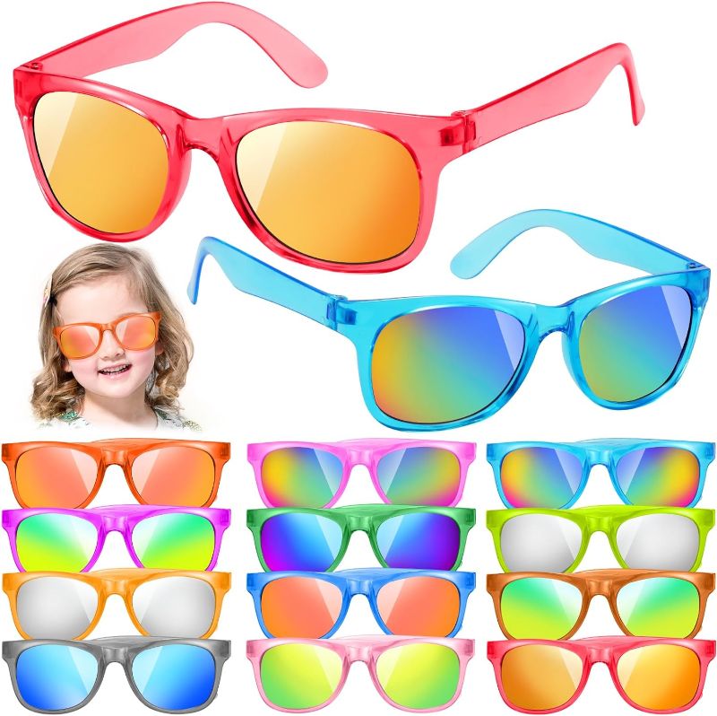 Photo 1 of 28 Pack Sunglasses Party Favors,7 Colors Neon Sunglasses with UV400 Protection for Birthday Graduation Summer Party,Beach Pool Outdoor Activies,Goody Bag Stuffer,for Boys Girls Kids and Adults