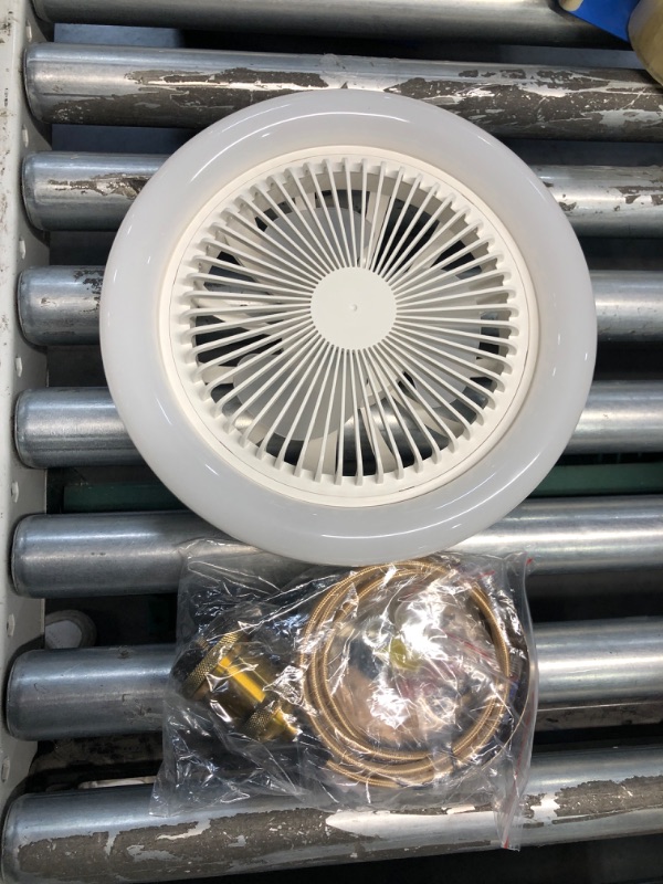 Photo 3 of (READ FULL POST) OPFLI Mini Ceiling Fan With Lights, Socket Fan Light, 10" Ceiling Fan Bulb, E26 Cooling Fan with Light, 3 Speeds & 3 Color Dimming, for Kids Room, Kitchen, Garage, Gold 10" Gold