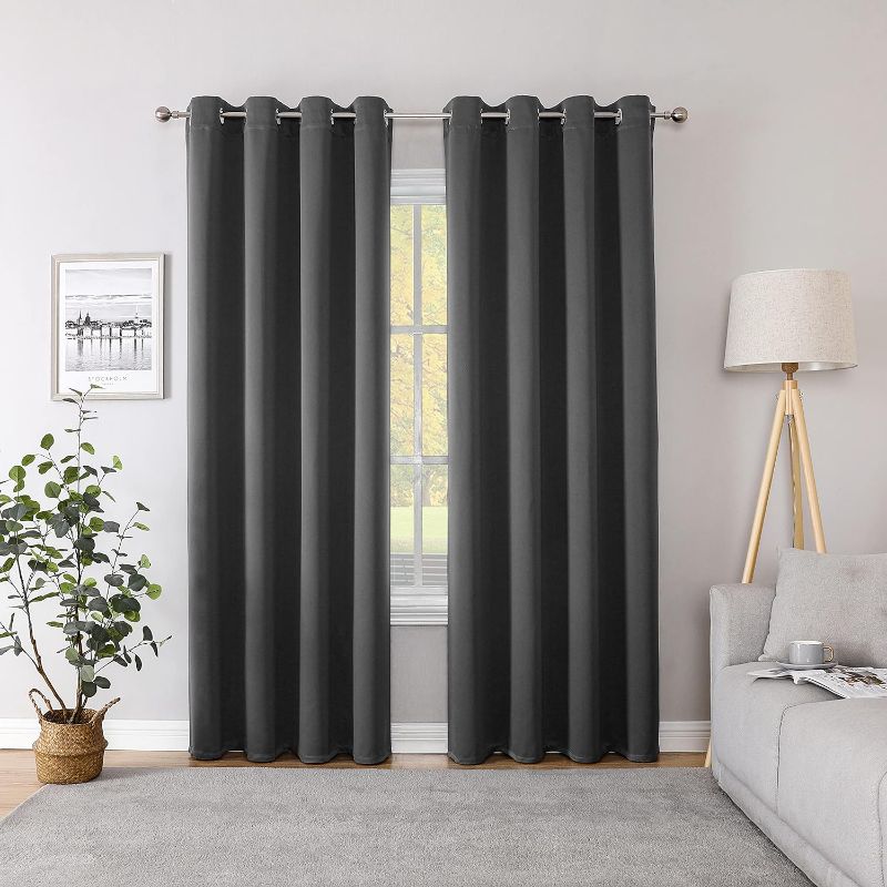 Photo 1 of 
Blackout Curtains 95 inch Length - Thermal Insulated Room Darkening Curtains 2 Panels for Living Room/Grommet Top/Dark Grey/52x95 inch
