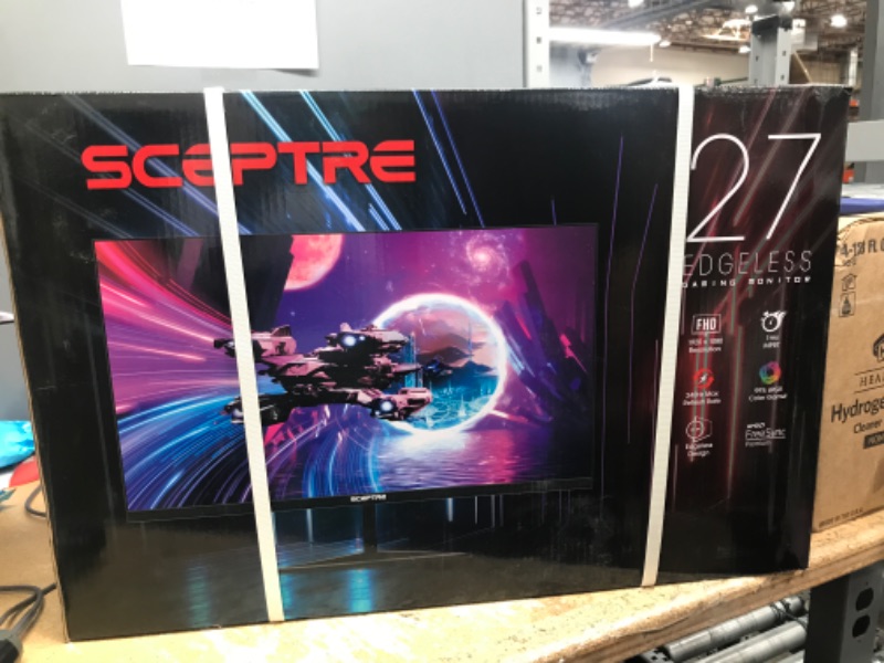 Photo 1 of Sceptre 27 inch 240Hz 1080p Gaming Monitor AMD FreeSync Premium HDMI DisplayPort, Height Adjustable Build-in Speakers Gunmetal Black (E275B-FWD240) Factory Sealed
