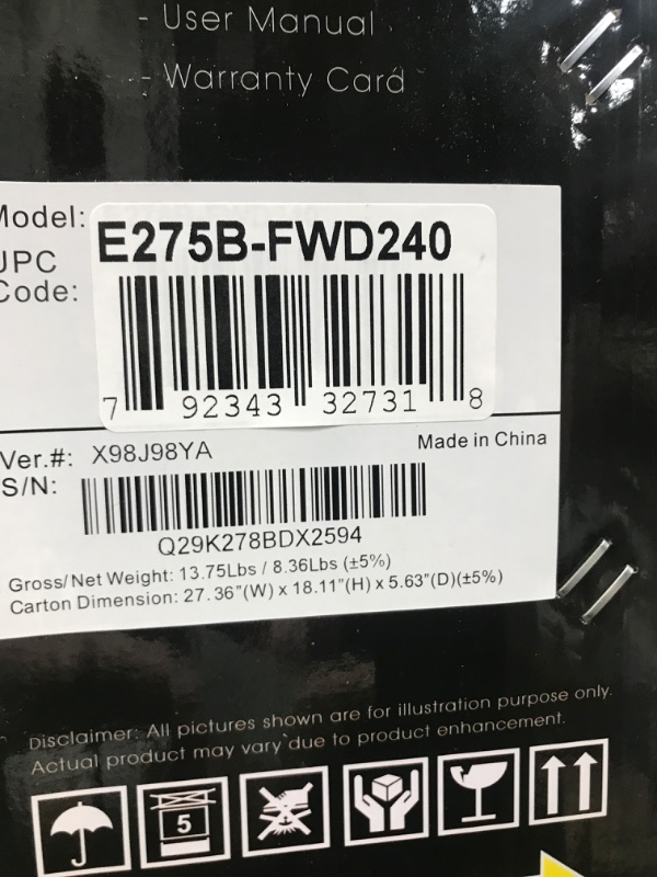 Photo 2 of Sceptre 27 inch 240Hz 1080p Gaming Monitor AMD FreeSync Premium HDMI DisplayPort, Height Adjustable Build-in Speakers Gunmetal Black (E275B-FWD240) Factory Sealed
