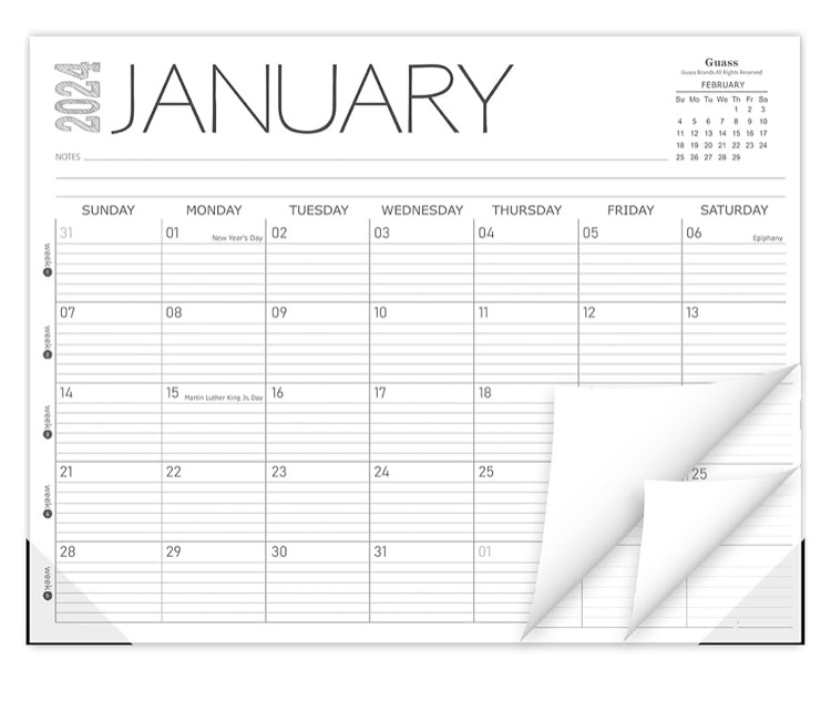 Photo 1 of 10/Guass 2024 Desk Calendar - Desk Calendar from January 2024 to December 2024, 14 x 11 Inches, 12 Monthly Desktop Calendar for Home, School and Office