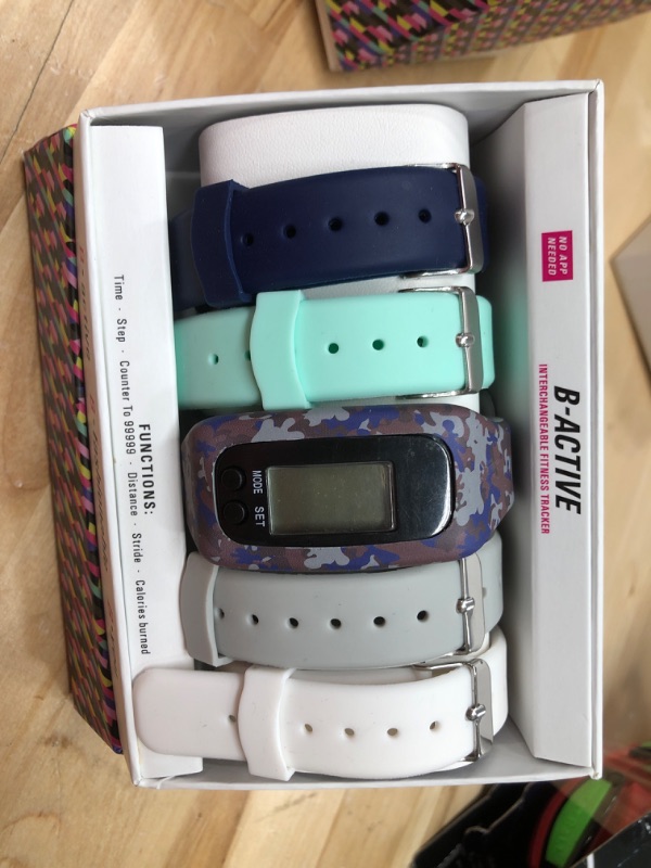 Photo 1 of B-Active Interchangeable Fitness Tracker Set - No App Needed
